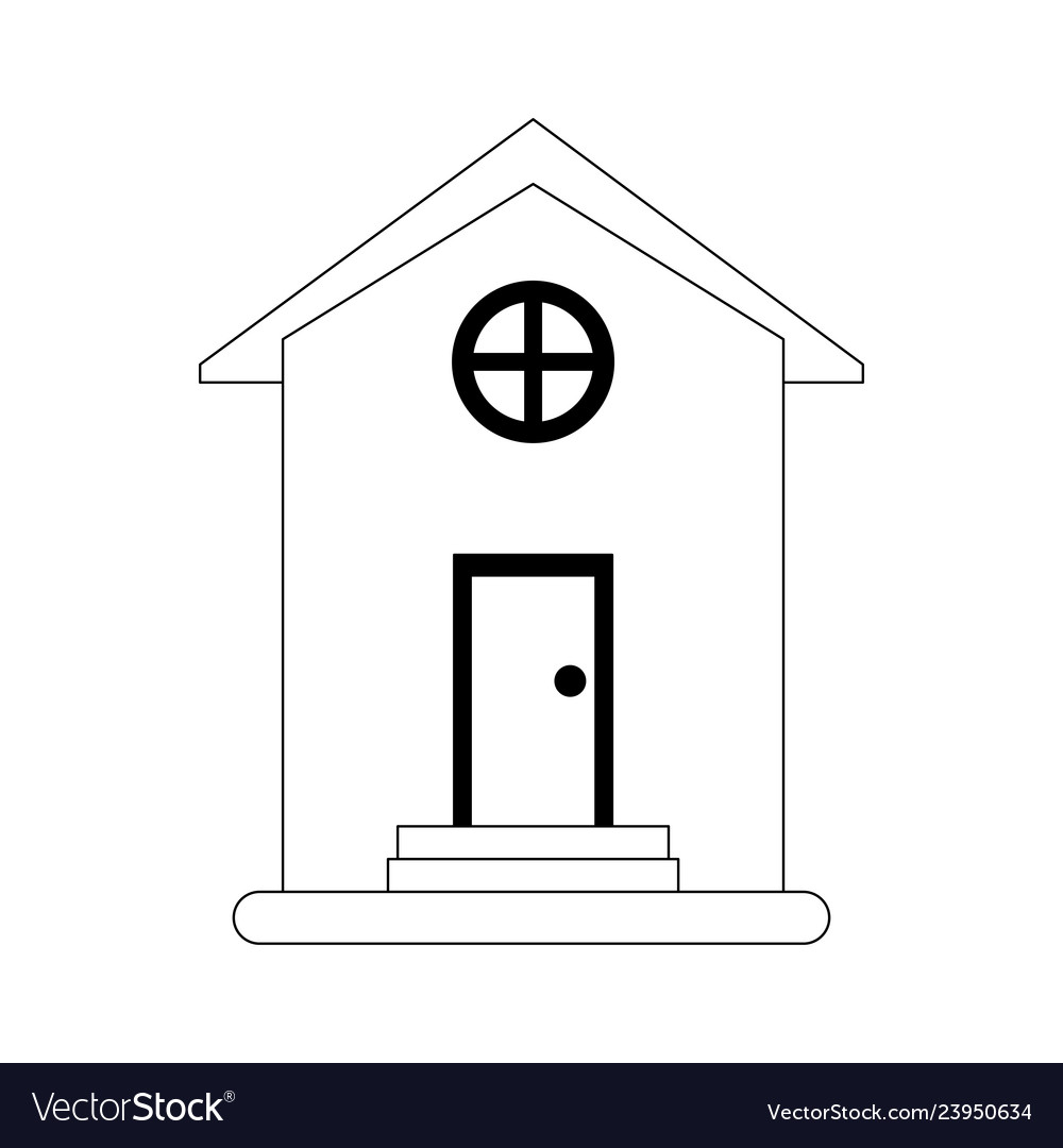 Real estate house building black and white Vector Image