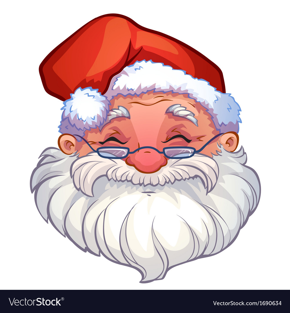 Smiling face santa Royalty Free Vector Image - VectorStock