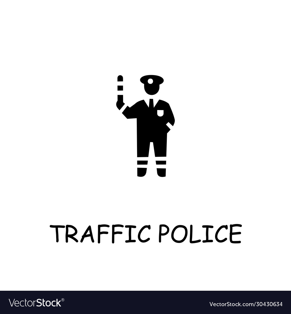 Traffic police flat icon Royalty Free Vector Image