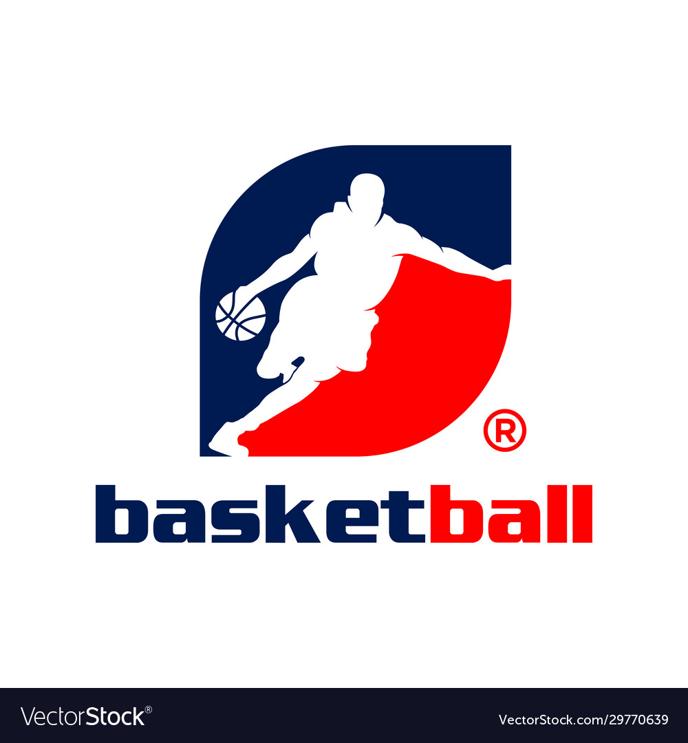 Basketball sports logo design Royalty Free Vector Image