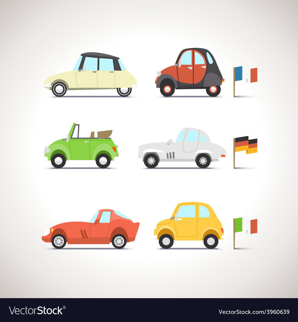 Car flat icon set 8 Royalty Free Vector Image - VectorStock