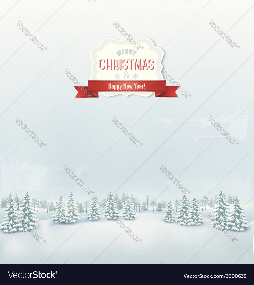 Christmas winter landscape background Royalty Free Vector