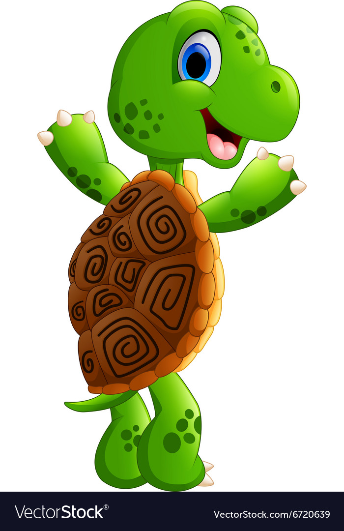 Cute Turtle Cartoon Posing Royalty Free Vector Image