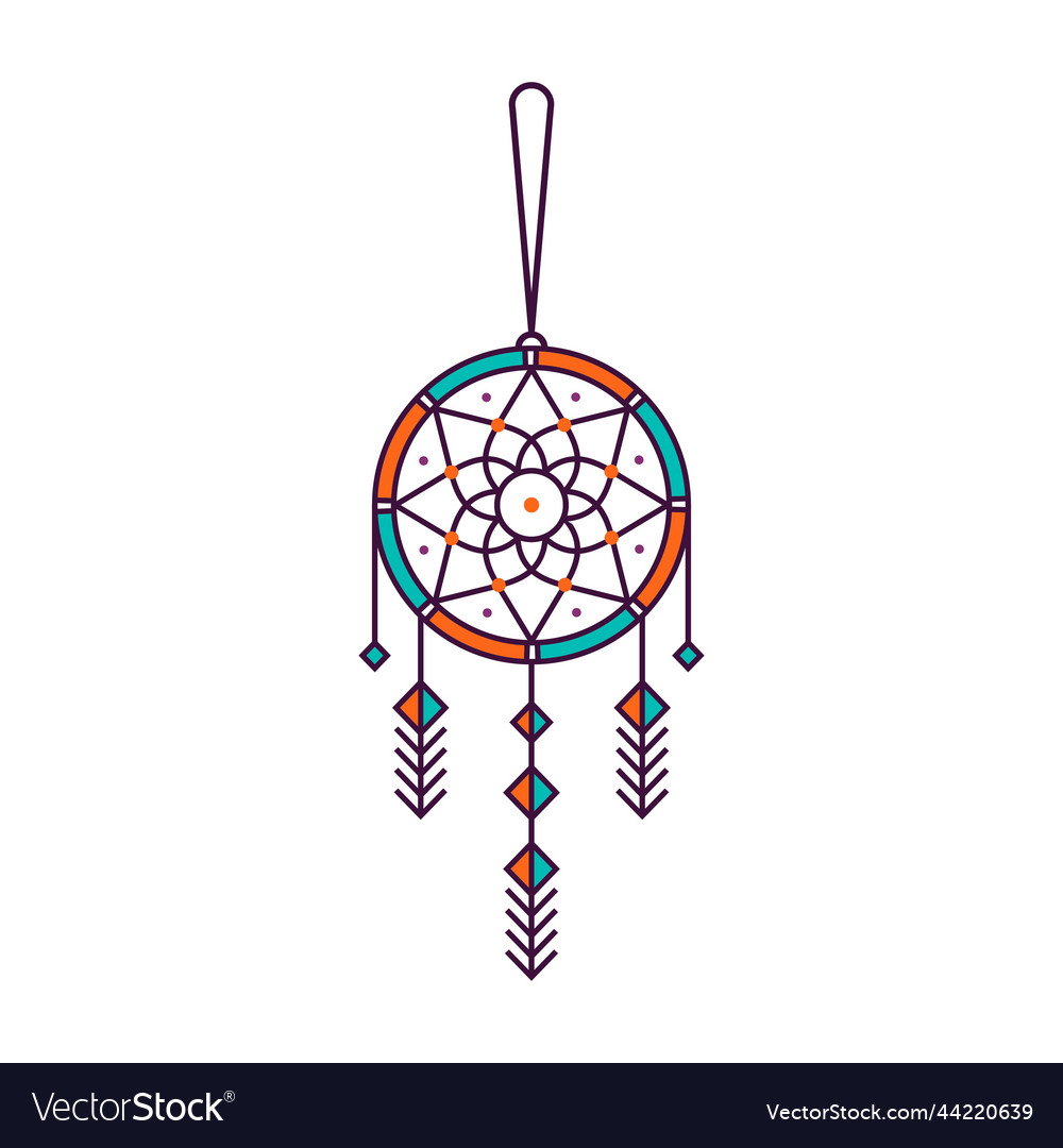 Dream Catcher Icon In Line And Pixel Perfect Style. Dream Catcher