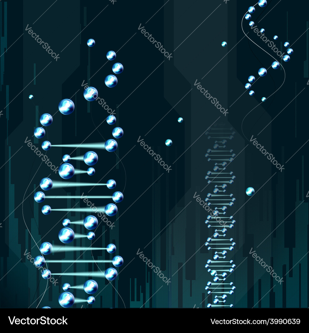 Molecule on a blue background Royalty Free Vector Image