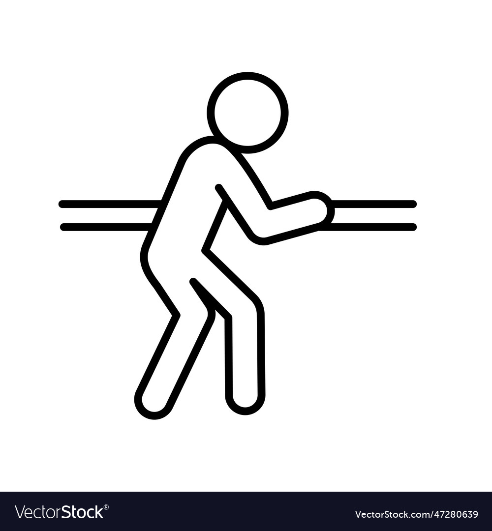 Person with handrail icon Royalty Free Vector Image