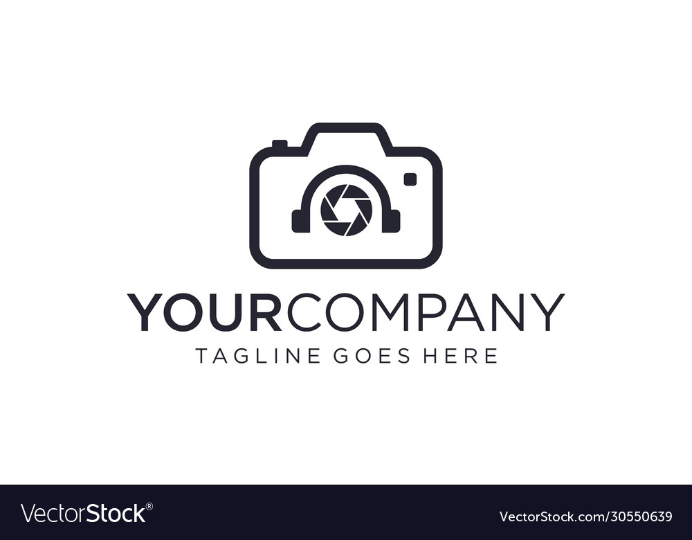 Podcast photography for logo design concept Vector Image