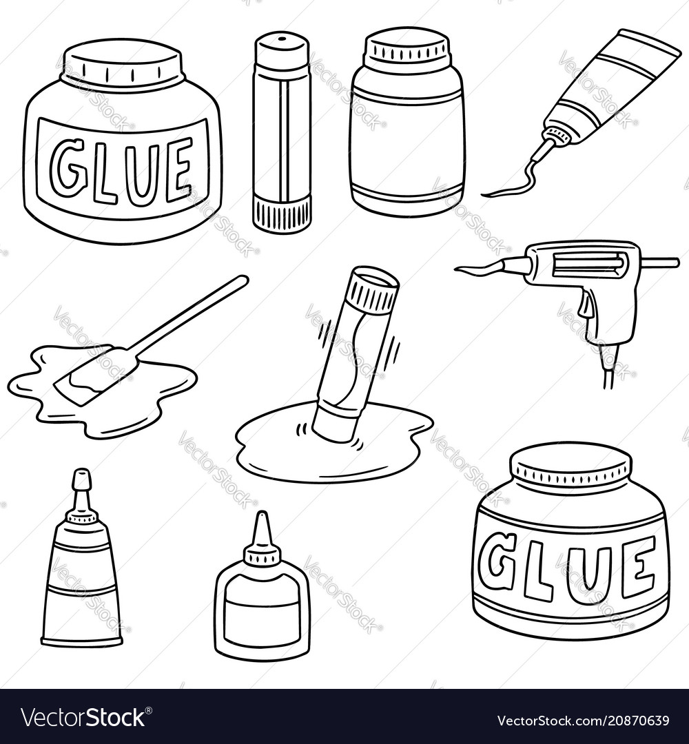 Set of glue Royalty Free Vector Image - VectorStock