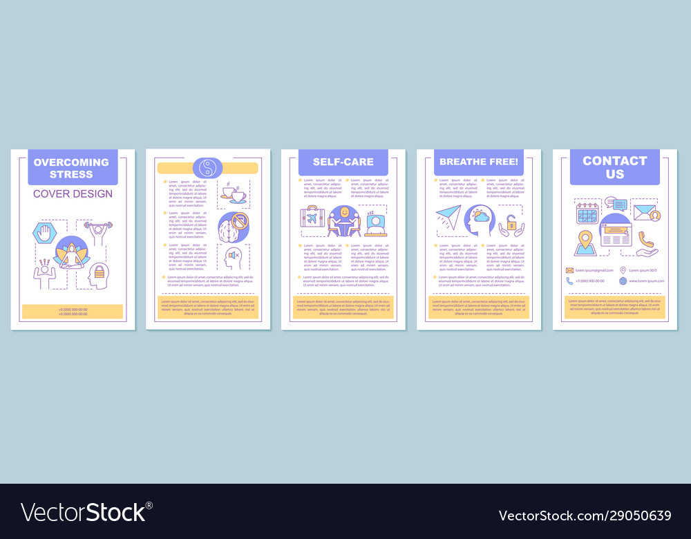 Stress overcoming brochure template layout Vector Image