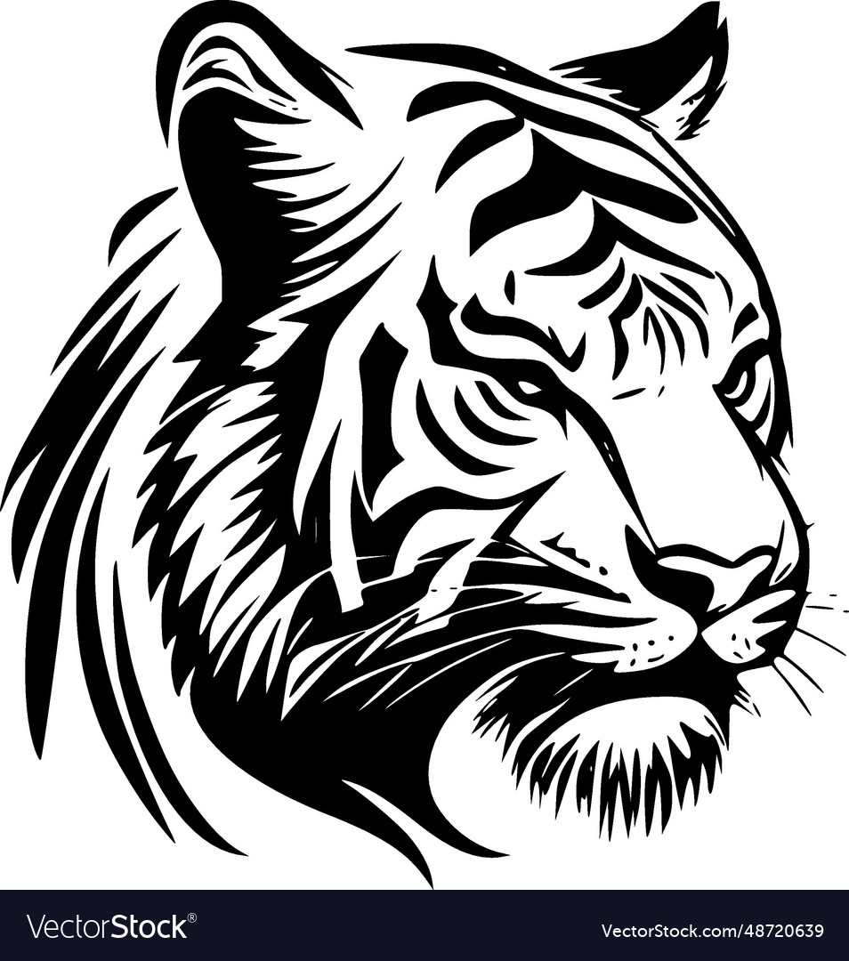 Tiger minimalist and simple silhouette Royalty Free Vector