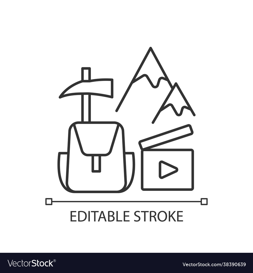 Travel videography linear icon Royalty Free Vector Image