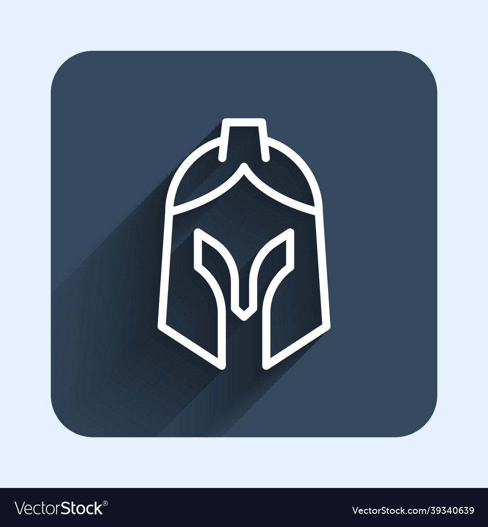 White Line Roman Army Helmet Icon Isolated Vector Image White Line Roman Army Helmet Icon Isolated Vector Image