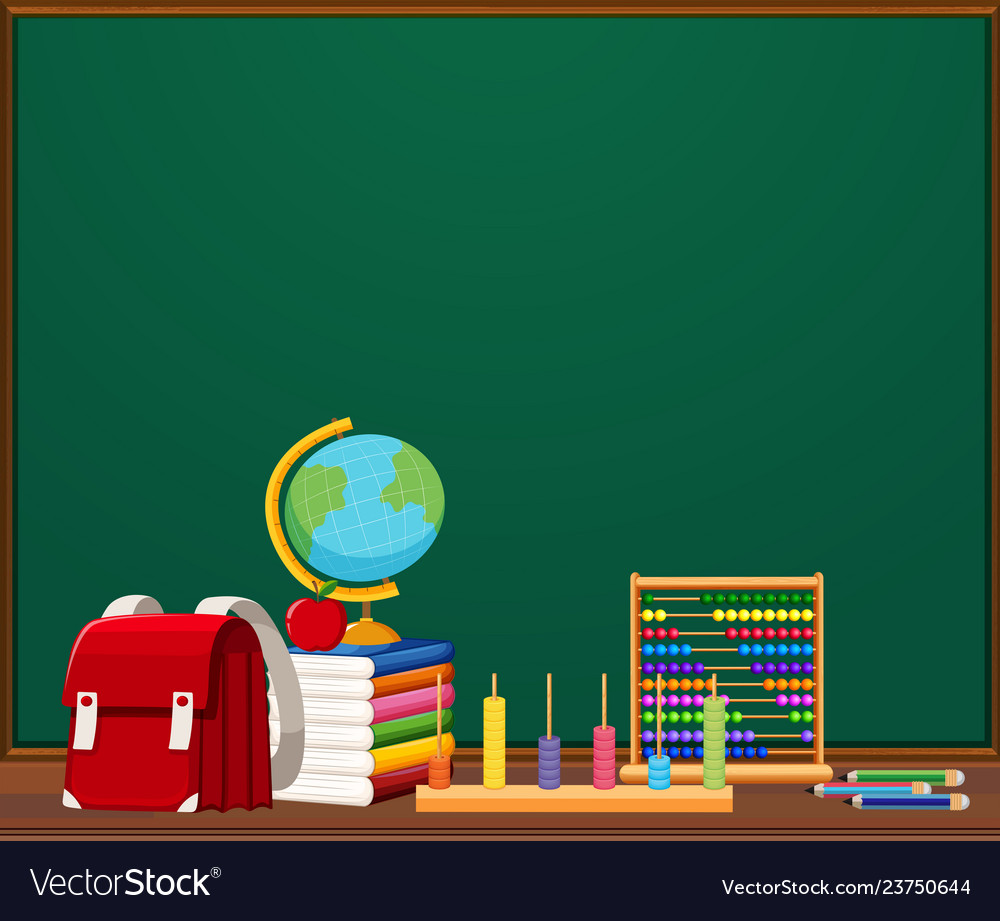 A chalkboard template with objects Royalty Free Vector Image