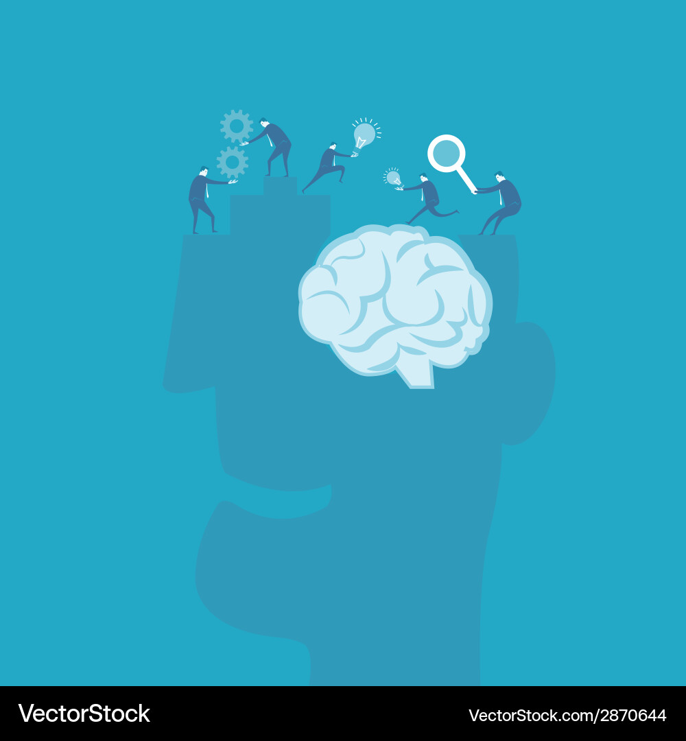Brainstorm and teamwork idea concept Royalty Free Vector