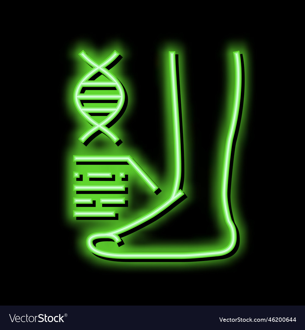 genetic-flat-feet-disease-neon-glow-icon-vector-image