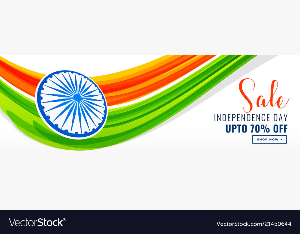 Independence Day Of India Banner Design With Sale Vector Image
