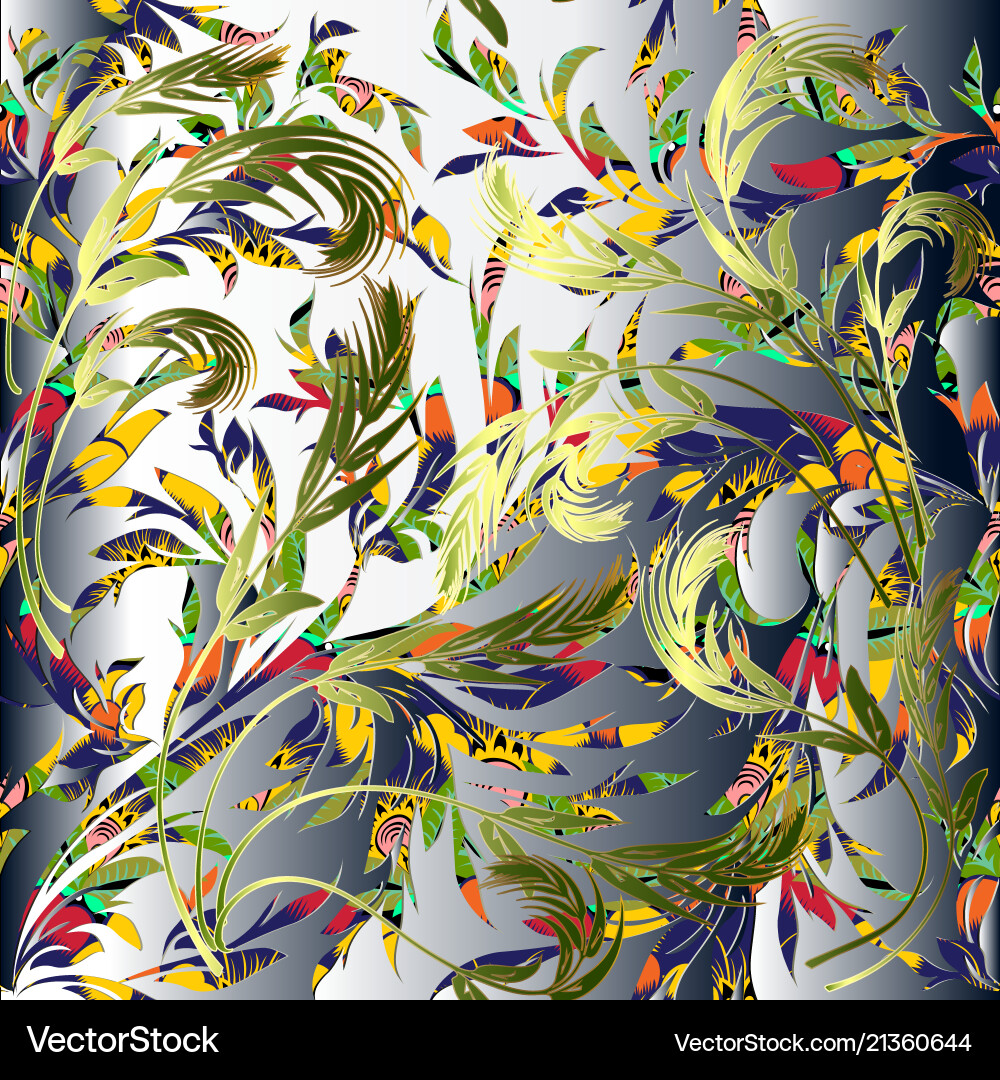 Leaves seamless pattern Royalty Free Vector Image