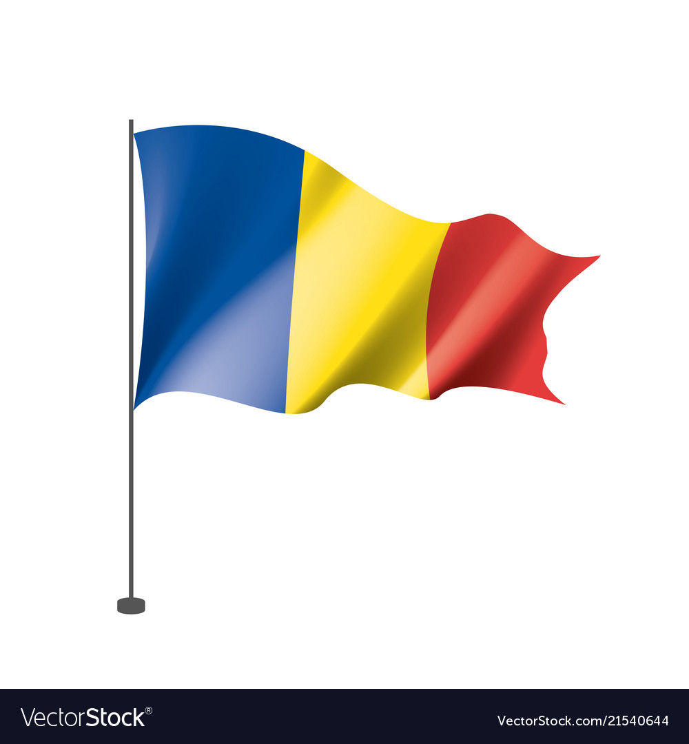 Romania flag on a white Royalty Free Vector Image