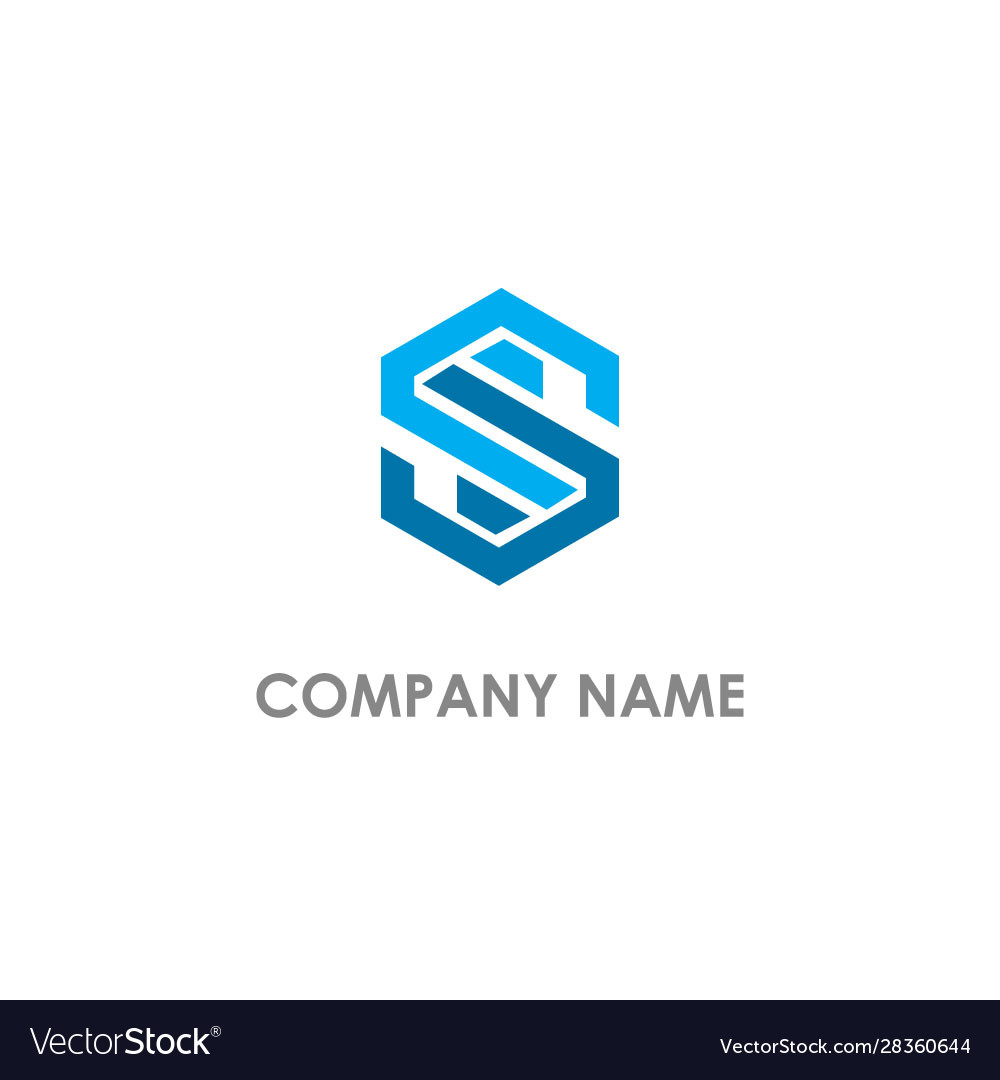 S shape line circle logo Royalty Free Vector Image