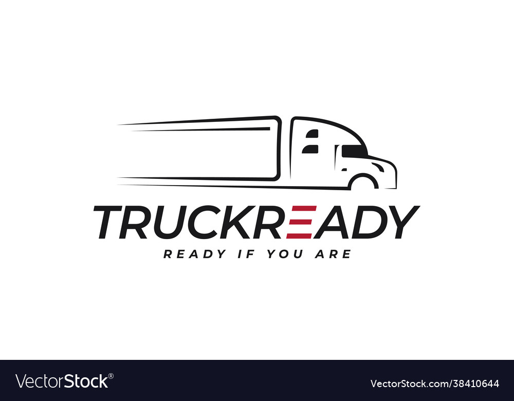 Truck logo symbol on white background sign vector image Truck logo symbol on white background sign