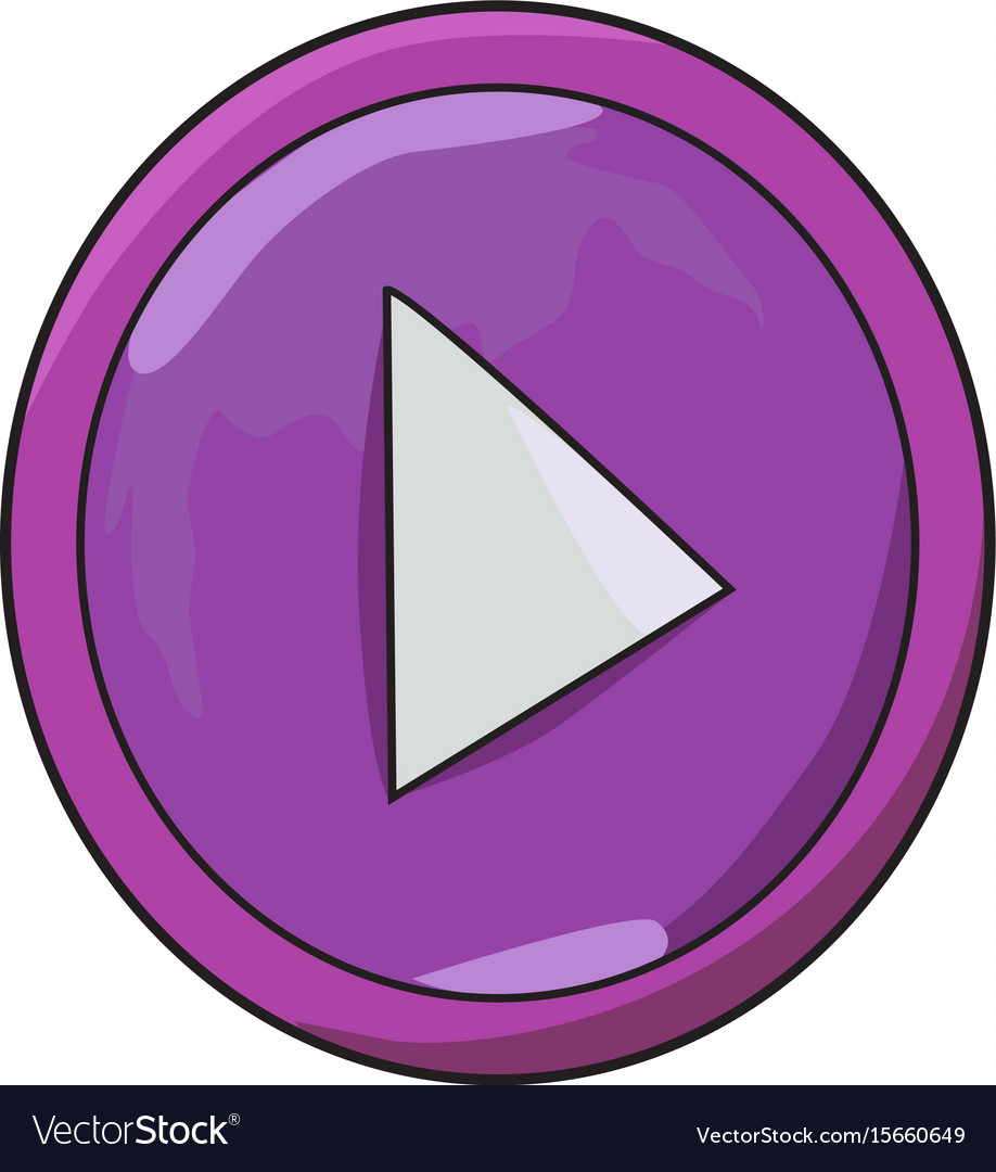 Cartoon image of play button icon symbol Vector Image