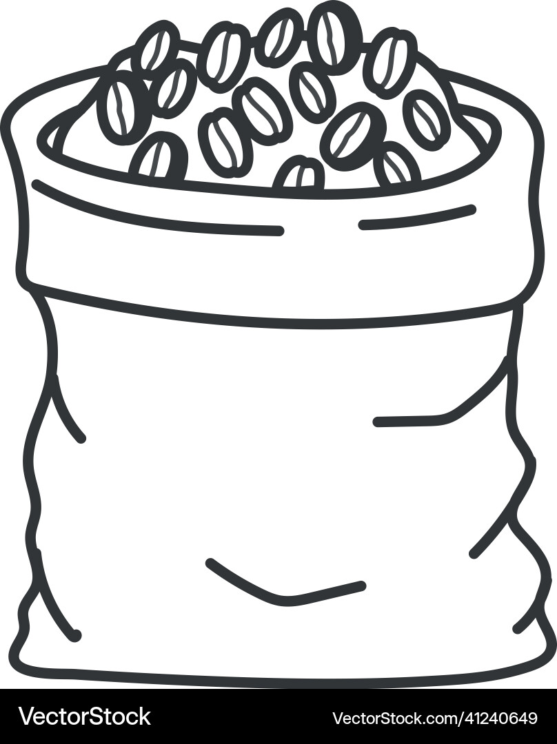 Coffee beans bag Royalty Free Vector Image - VectorStock