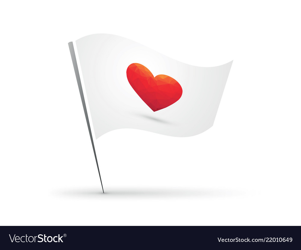 white flag with red heart