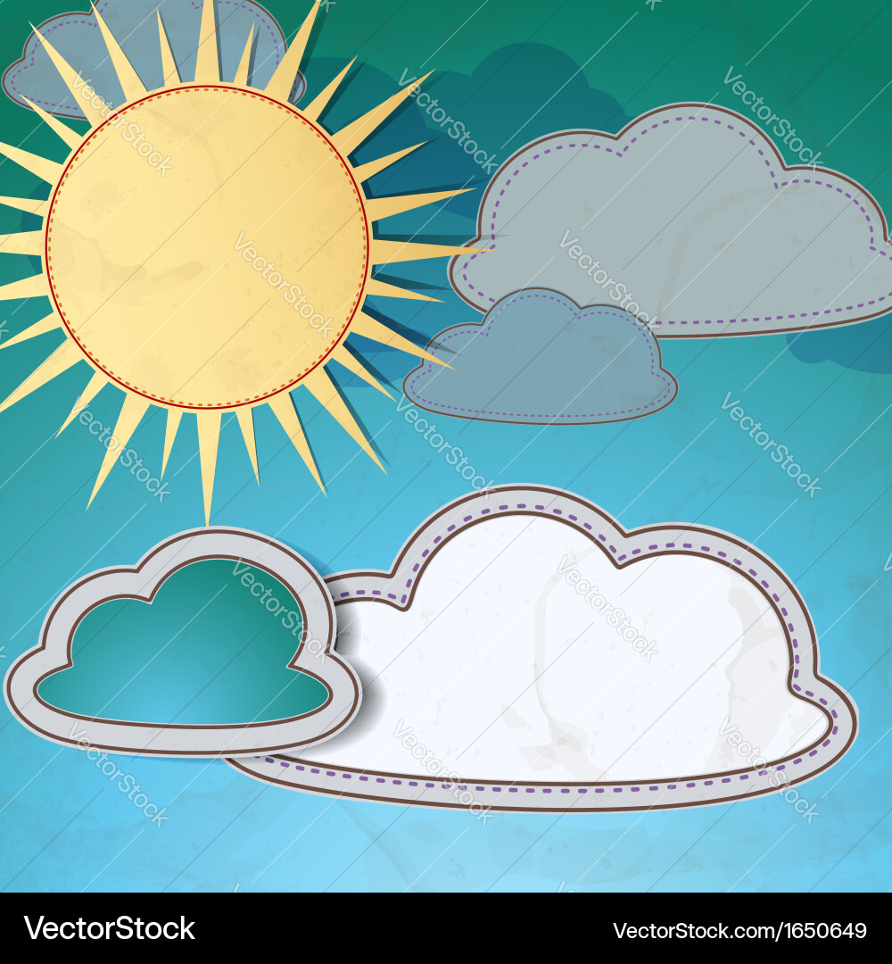 Sun and clouds Royalty Free Vector Image - VectorStock