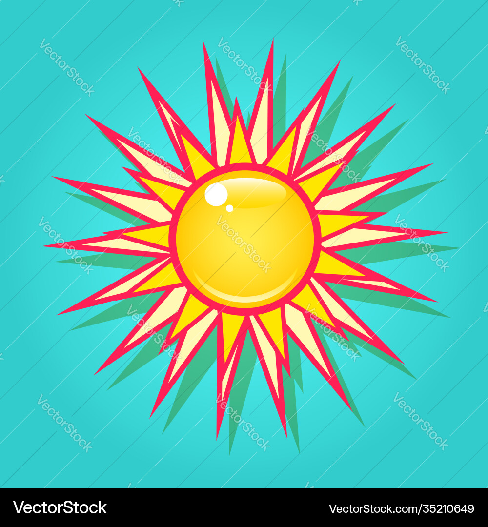 Sun in sky Royalty Free Vector Image - VectorStock