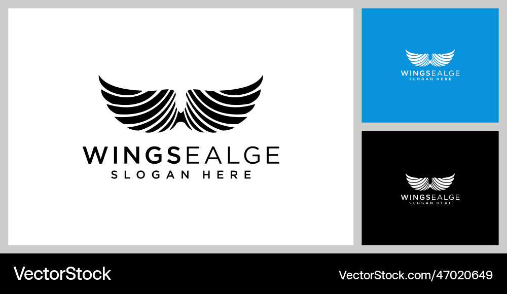 Wing eagle logo design template Royalty Free Vector Image