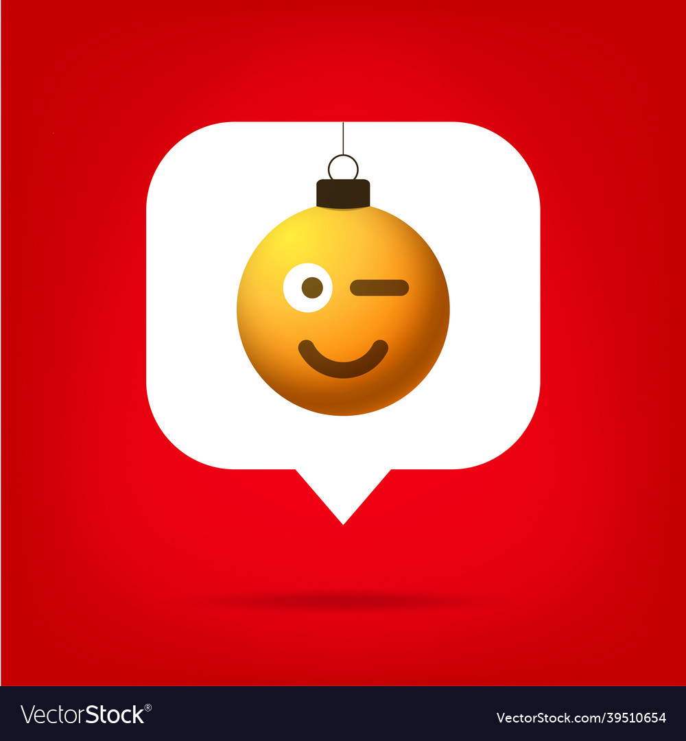 Card or flyer christmas realistic emoji smile Vector Image