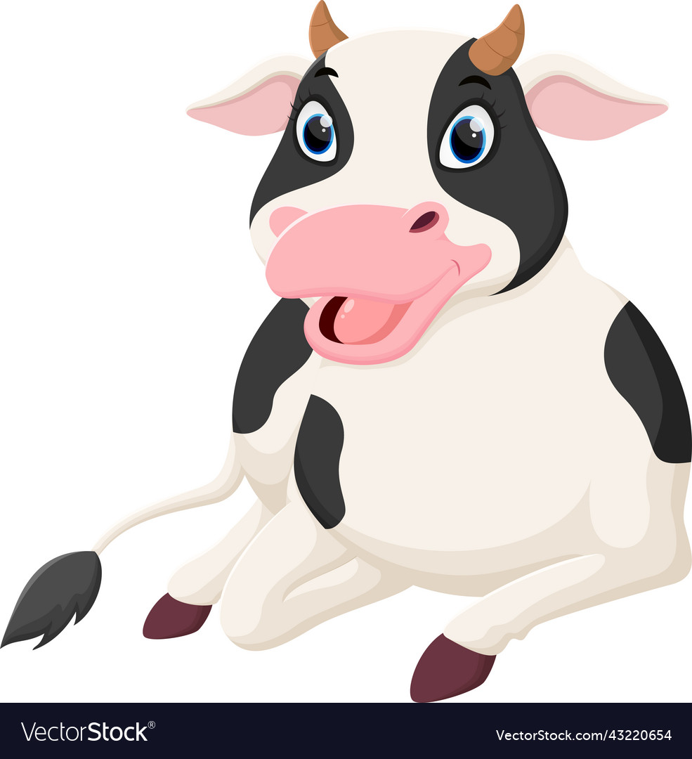 Cartoon Happy Cow Isolated On White Royalty Free Vector 1528