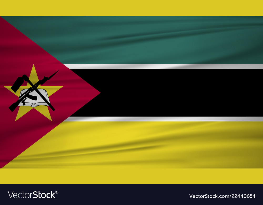 Mozambique flag flag mozambique blowig in the Vector Image