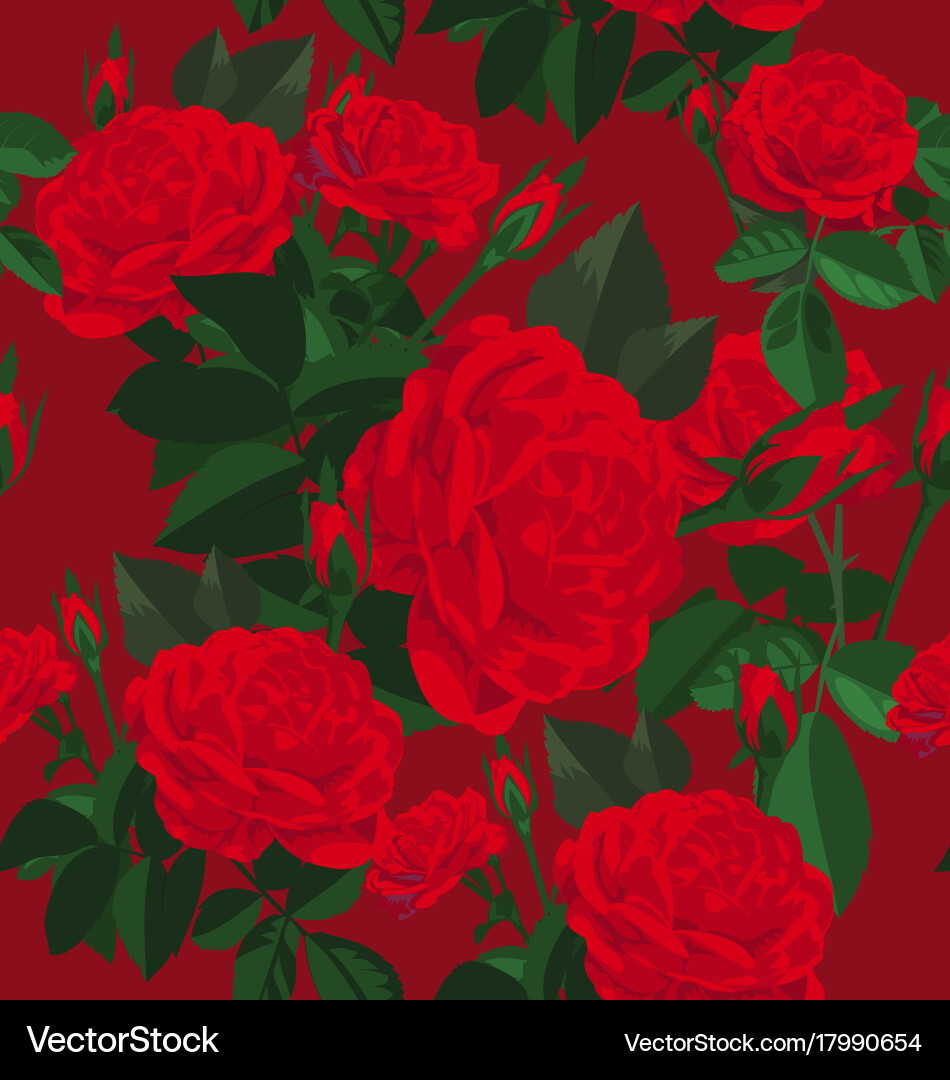 Rose seamless pattern Royalty Free Vector Image