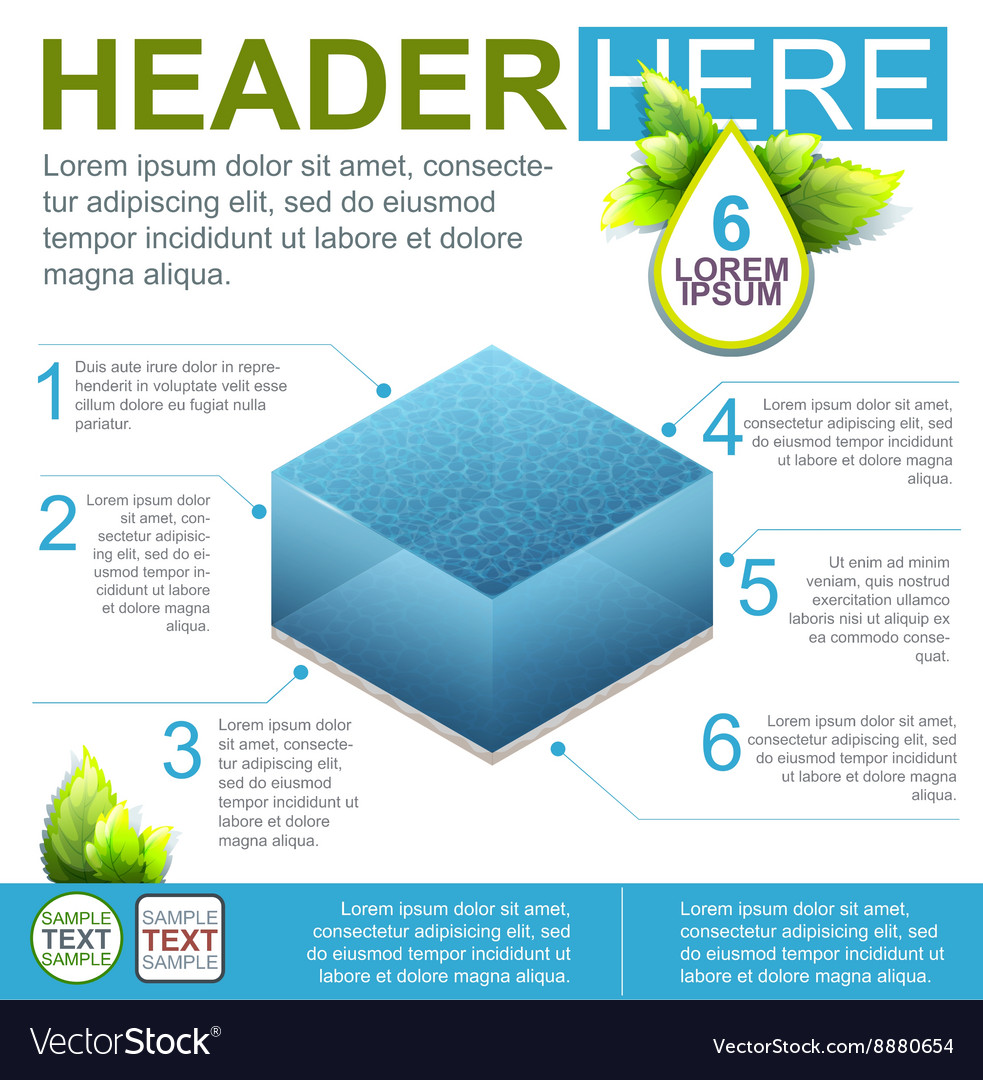 Water Flyer Template Royalty Free Vector Image Water Flyer Template Vector Image