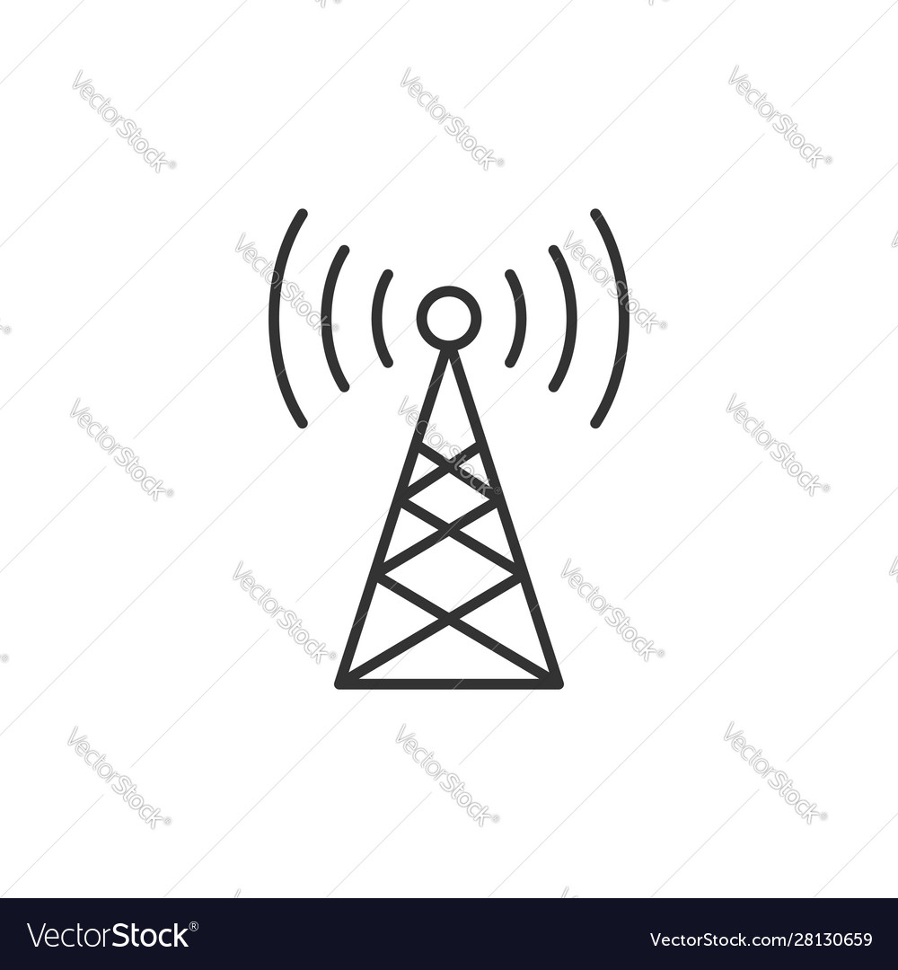 Antenna tower icon in flat style broadcasting Vector Image