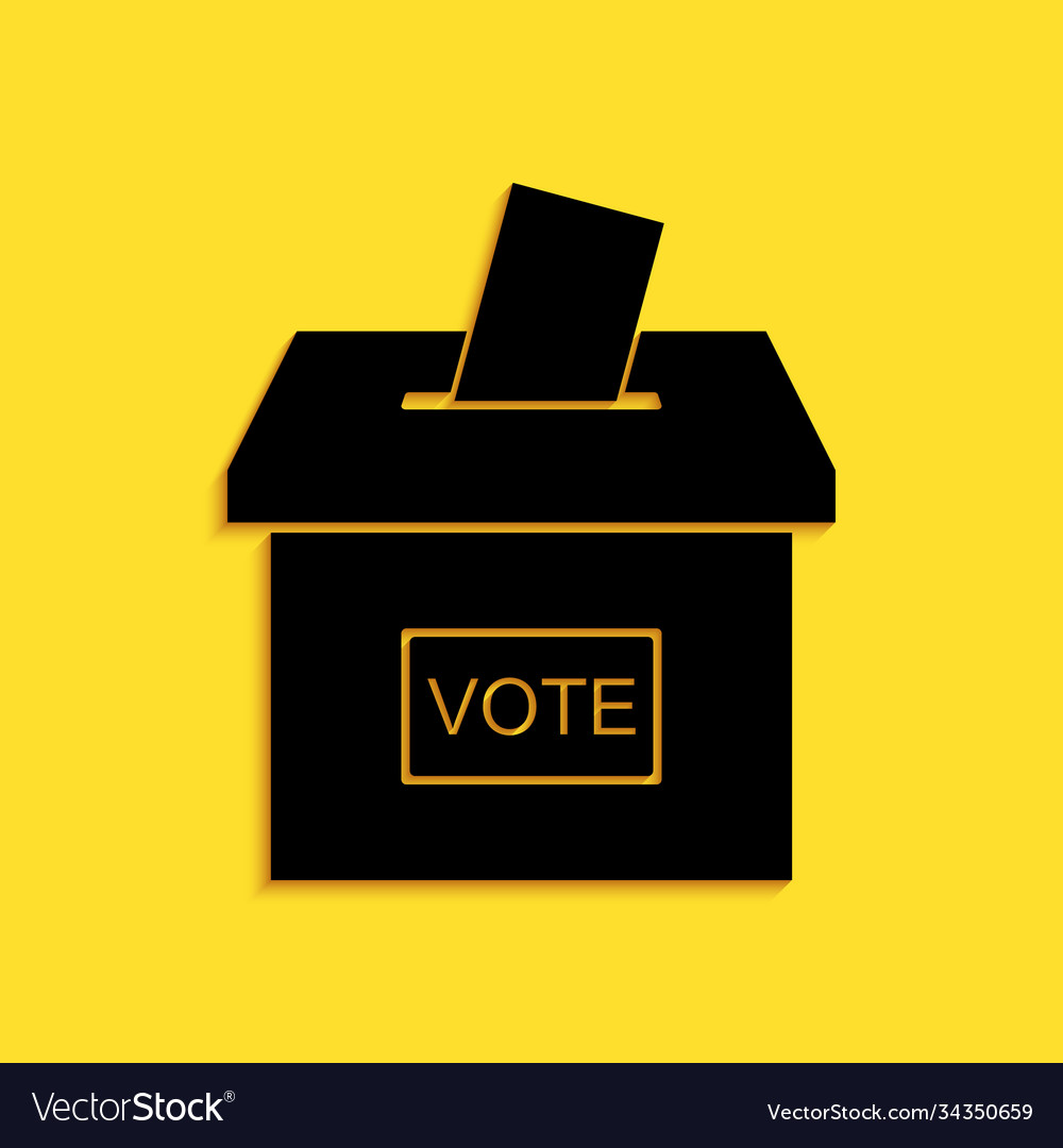 Black vote box or ballot box with envelope icon Vector Image