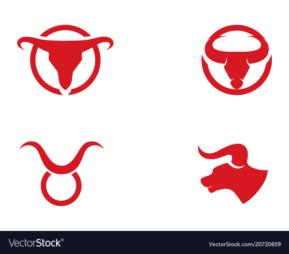 Bull taurus logo template icon Royalty Free Vector Image