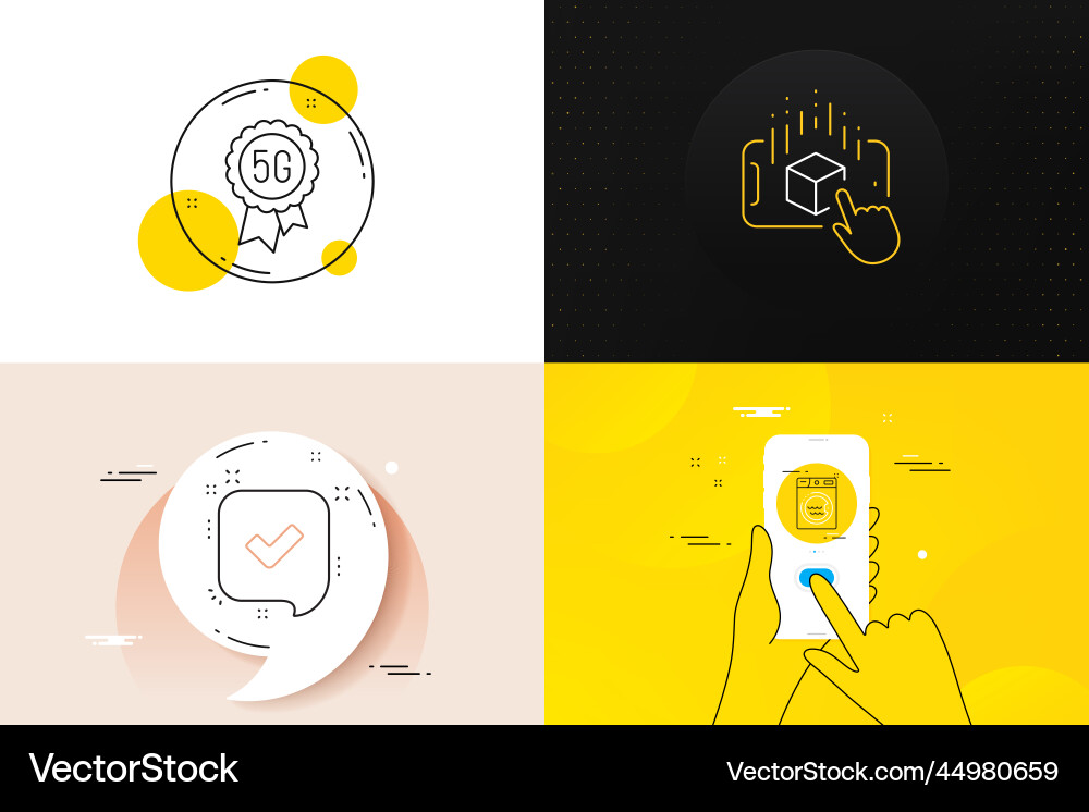 Minimal set of 5g technology augmented reality Vector Image