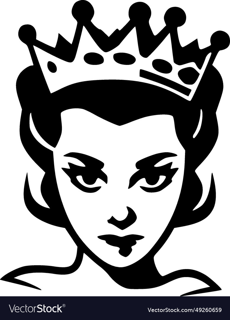 Queen - black and white Royalty Free Vector Image