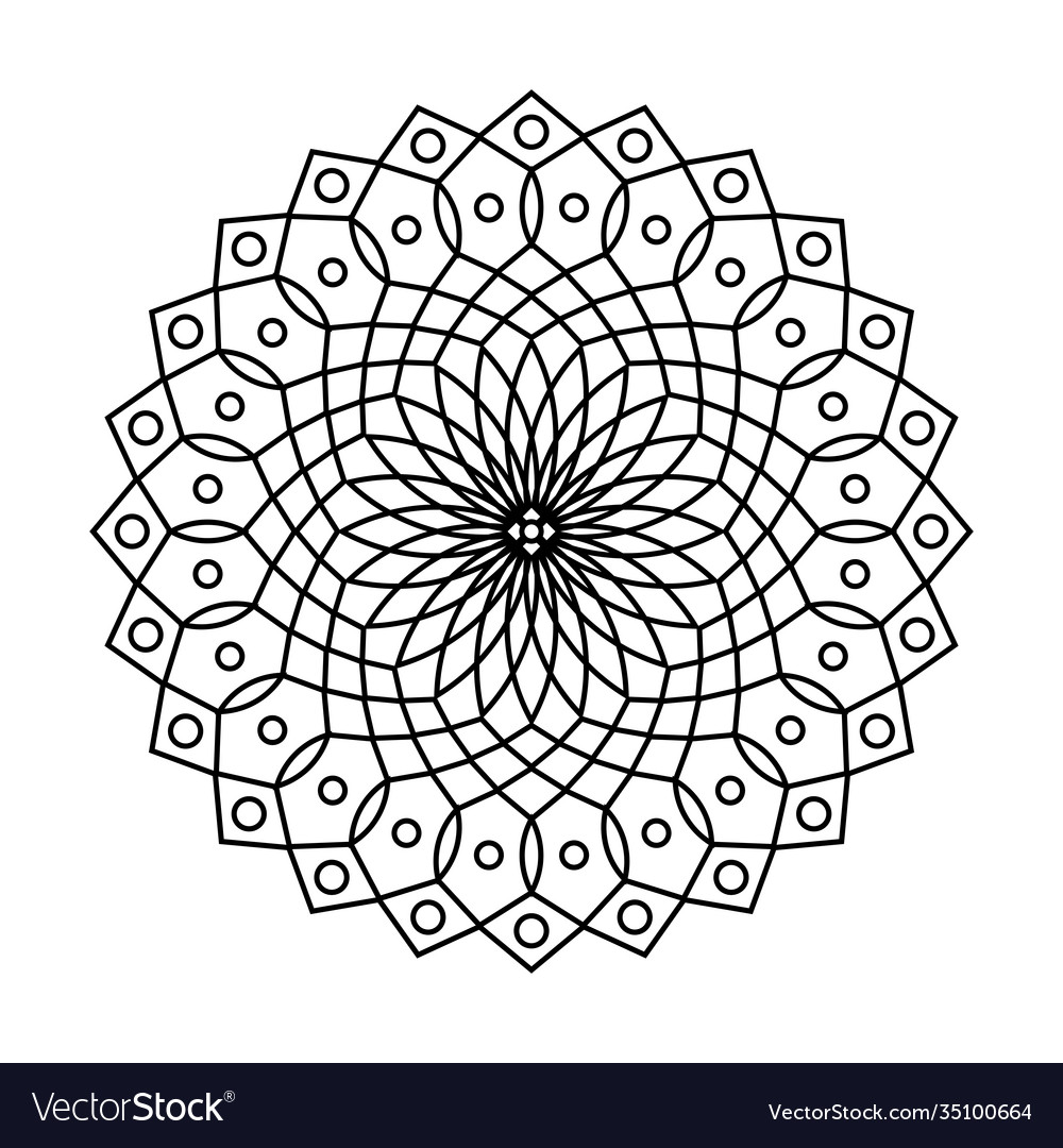 Beautiful floral circle mandala coloring Vector Image