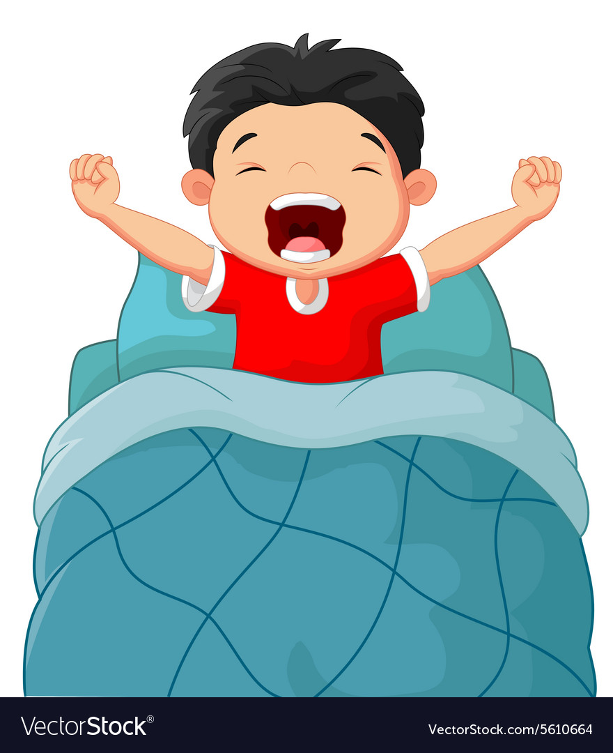 Download Cartoon children wake up Royalty Free Vector Image