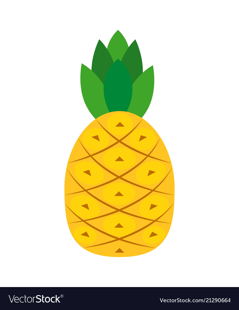 Pineapple in flat style Royalty Free Vector Image