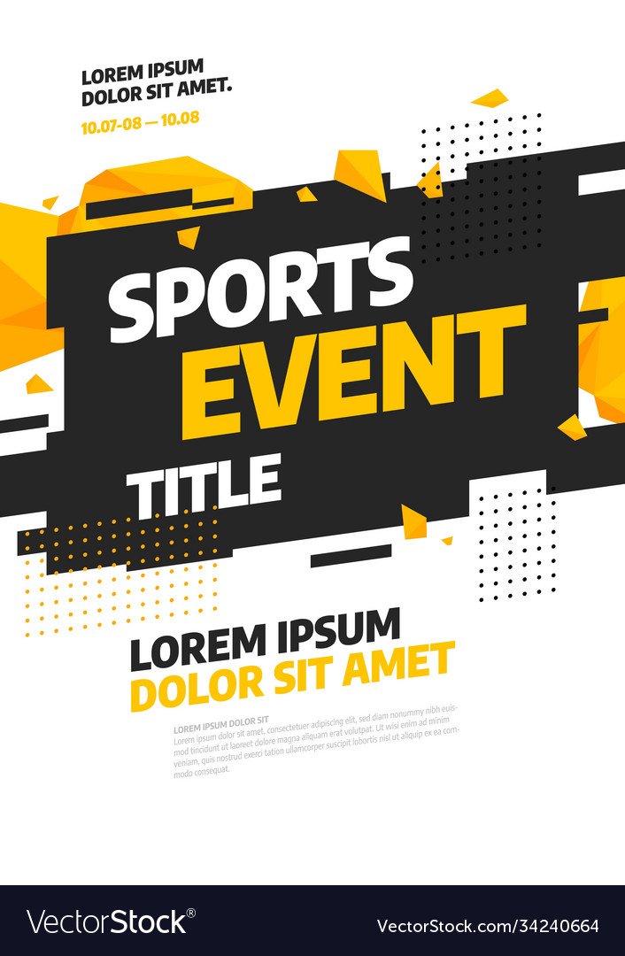 Poster template design for sport event Royalty Free Vector