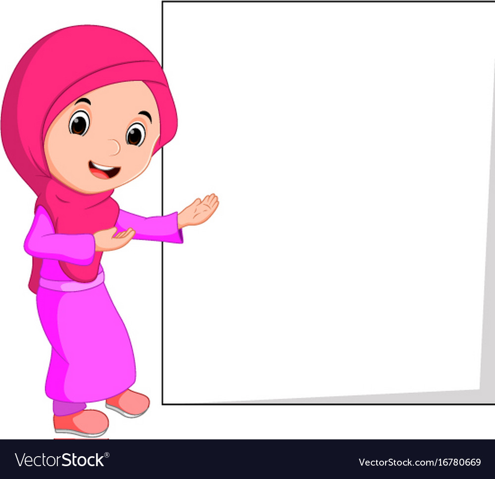 Female muslim standing Royalty Free Vector Image