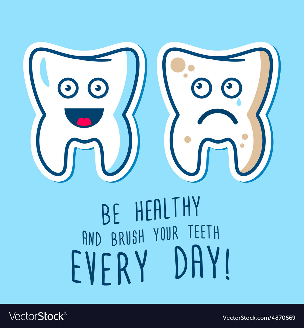 Healthy and ill teeth Royalty Free Vector Image