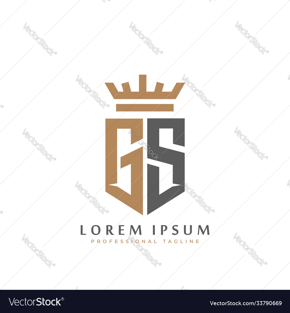 Premium gs monogram two letters elegant Royalty Free Vector