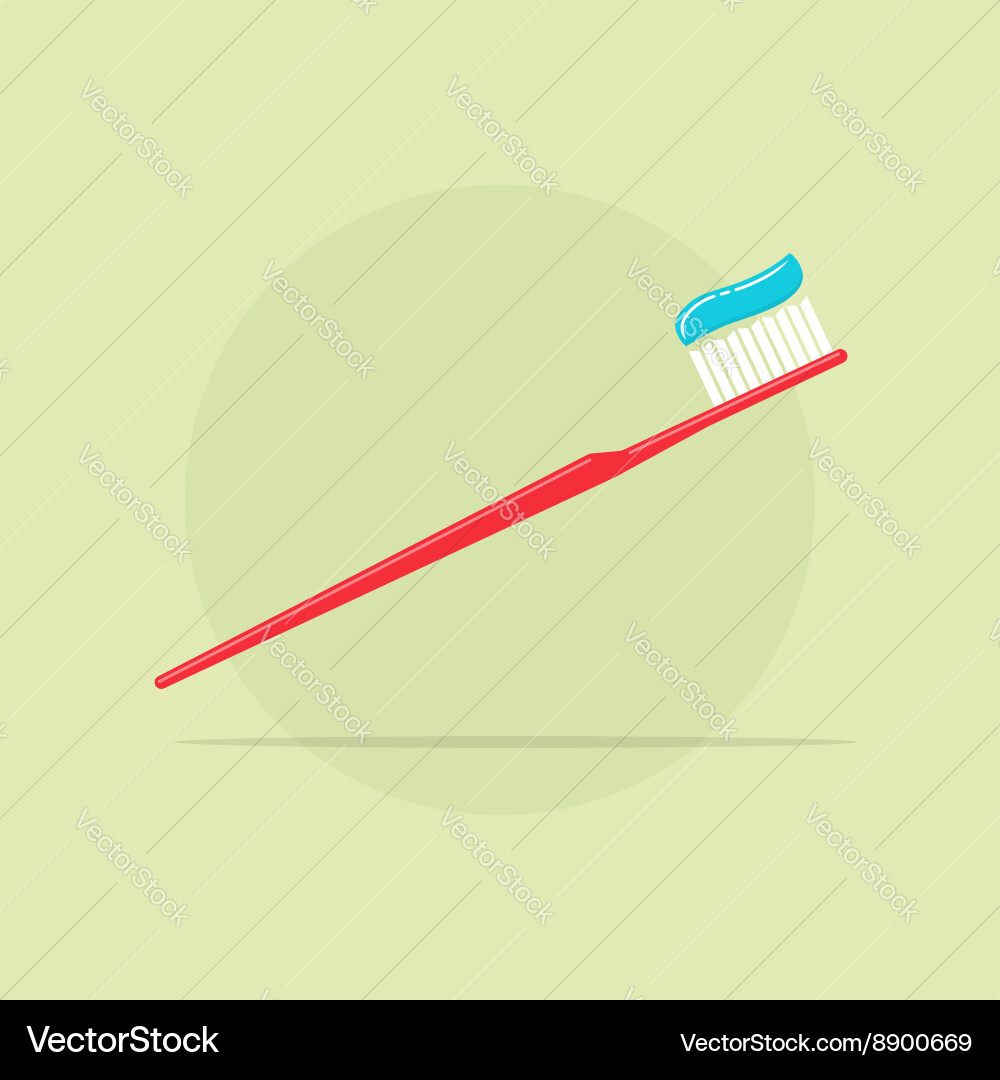 Toothbrush with toothpaste Royalty Free Vector Image