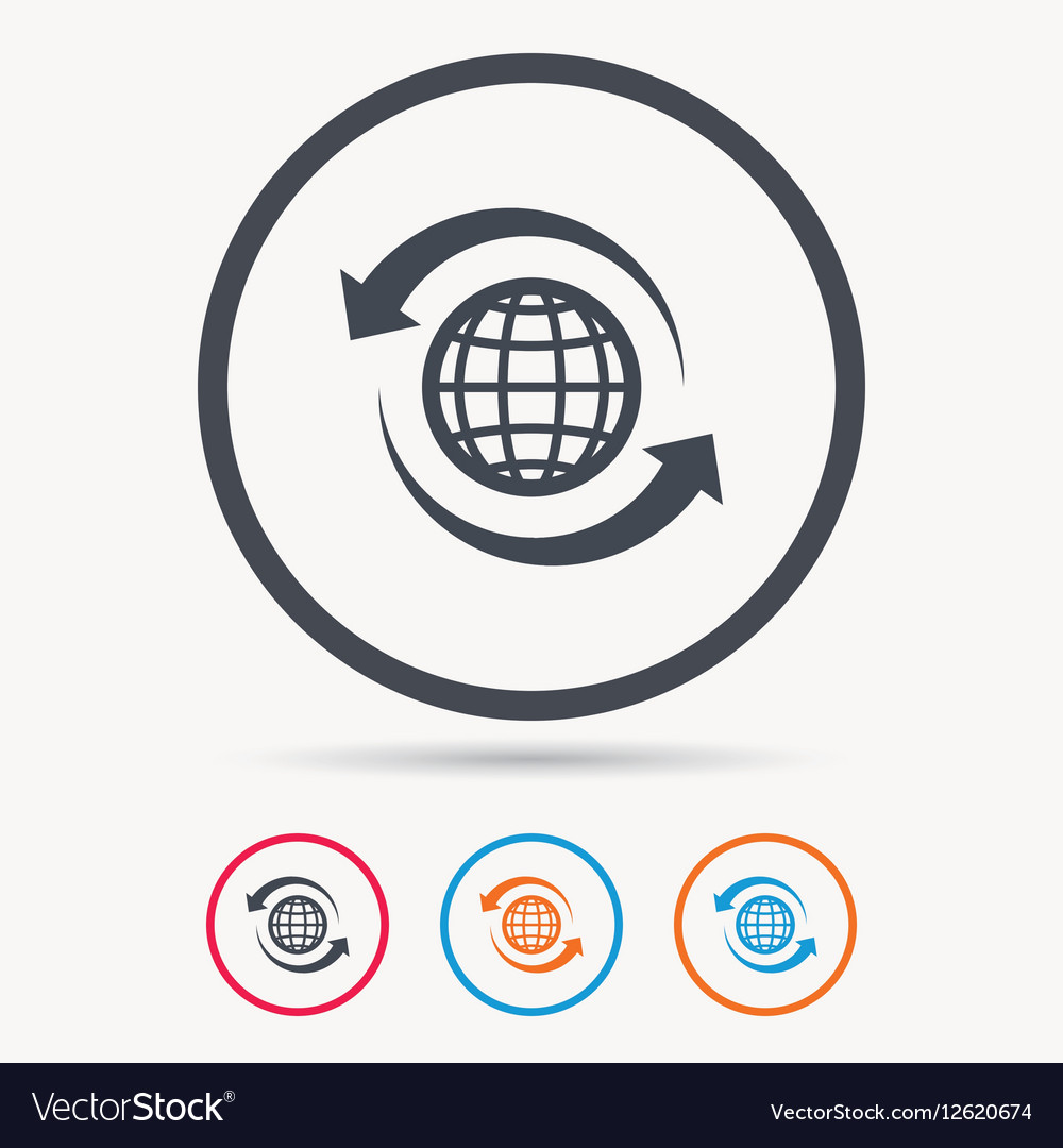 Globe icon world or internet sign Royalty Free Vector Image