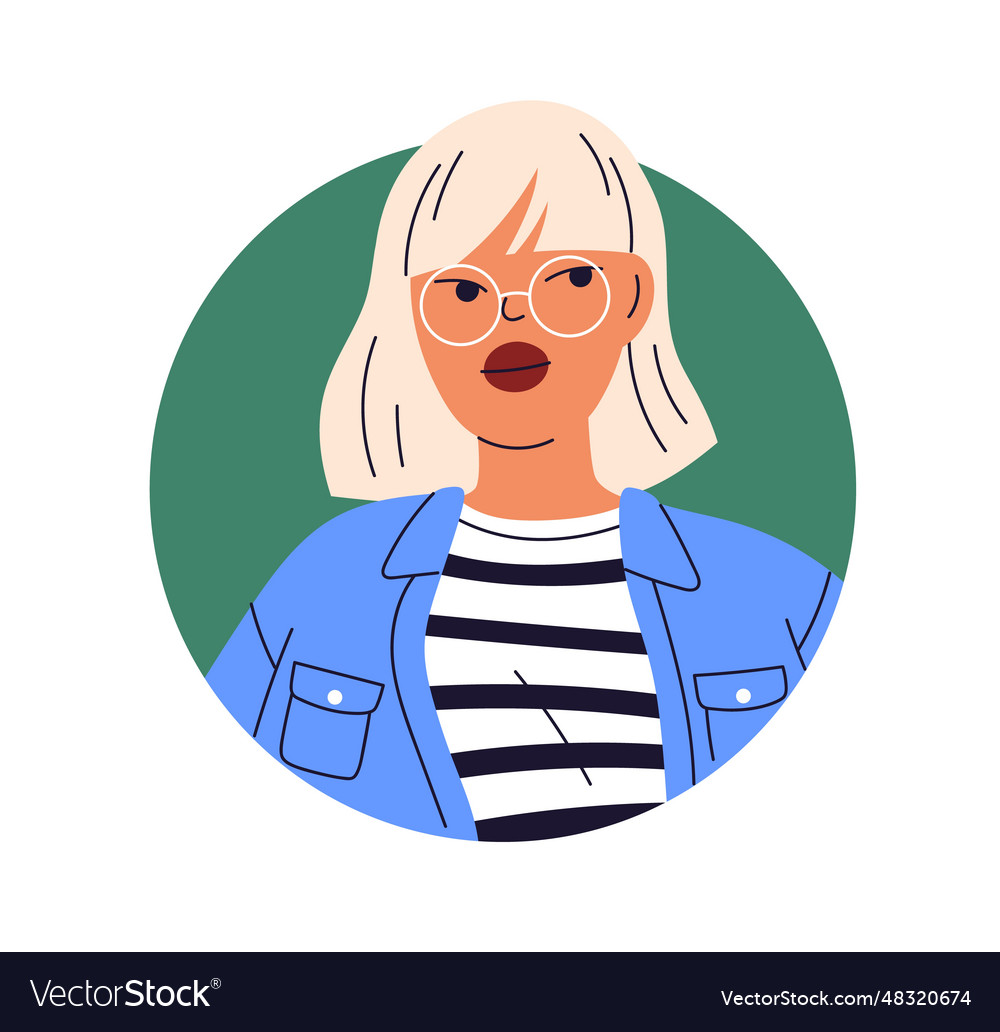 Modern girls avatar in circle young stylish woman Vector Image